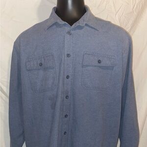 L.L.Bean 100% Cotton Button Up Shirt Men's Blue Flannel Size XXLT